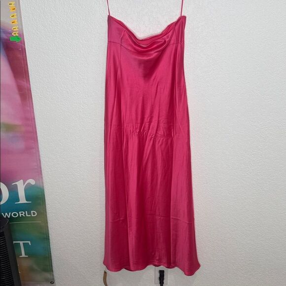 NWT Reformation Johanna Dress Silk Pink Large - Picture 6 of 13